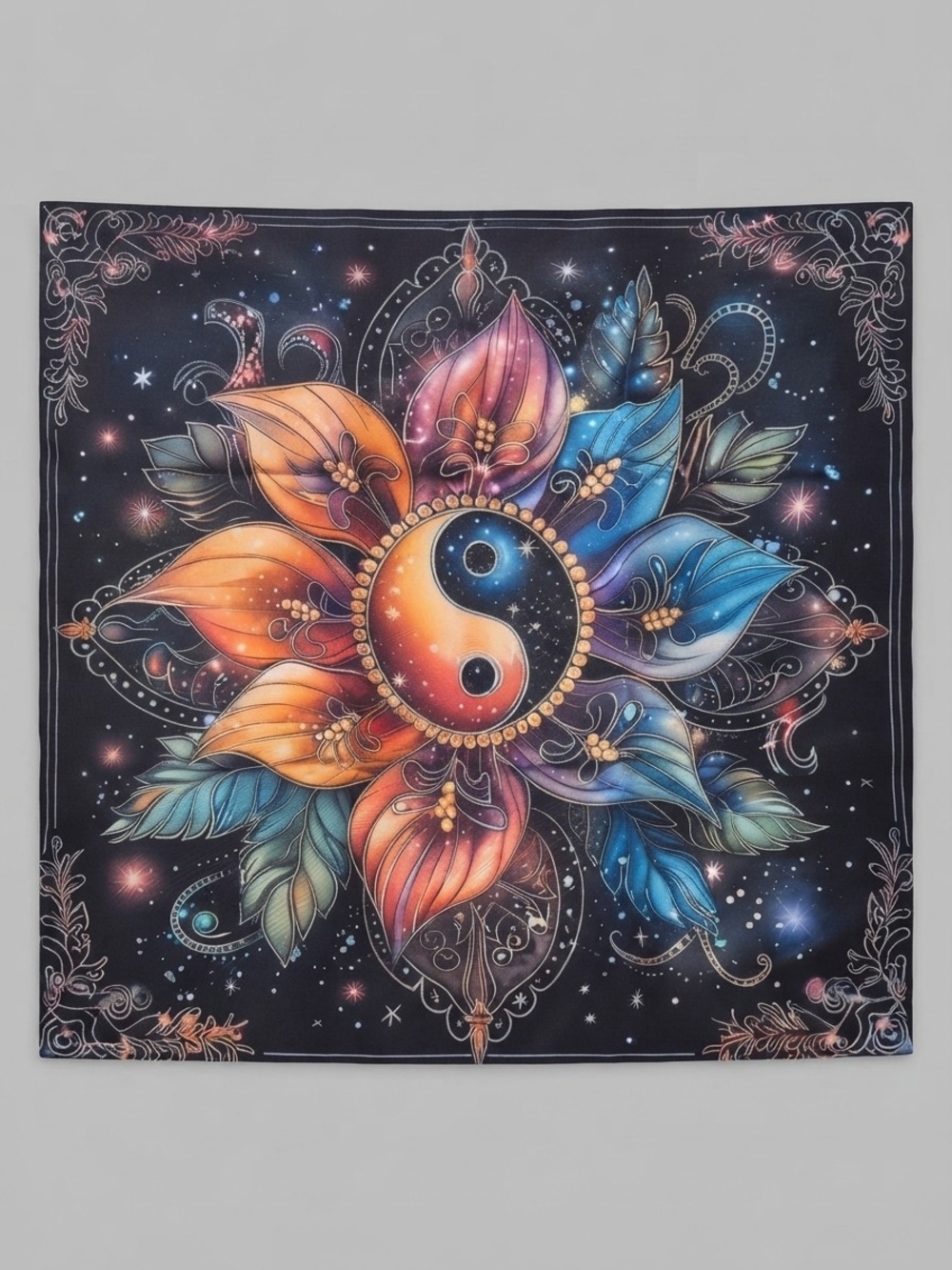 NEW Yin Yang Floral Mandala Altar Cloth  (0396)